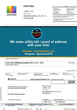 Sweden Mobile Utility Bill Sample